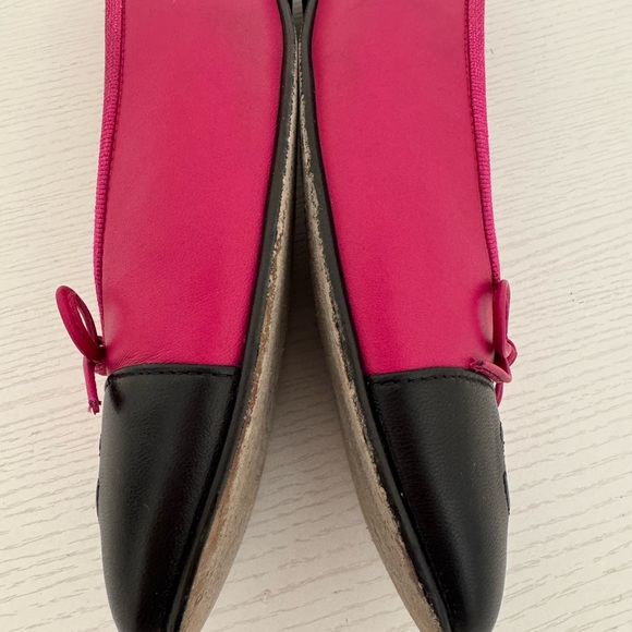 Chanel Hot Pink & Black Leather CC Bow Ballet Flats Size 40.5 Authentic Shoes - Picture 9 of 9